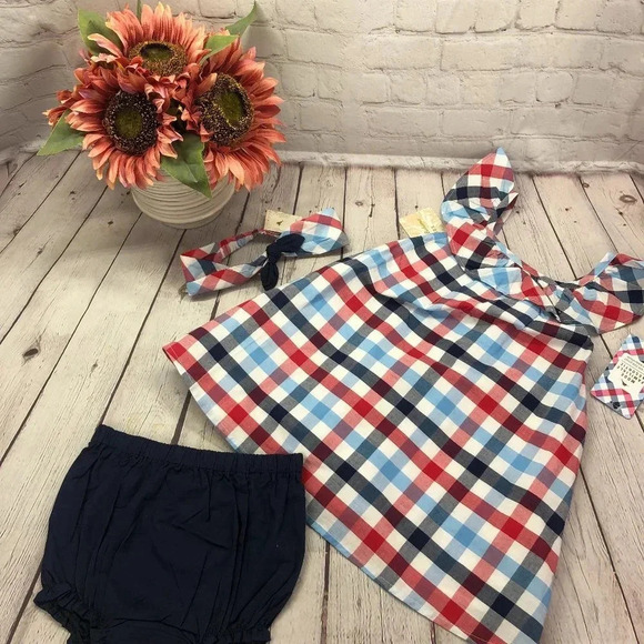 NWT 18M tommy bahama 3pc set sundress and scrunchie beach nautical - Picture 1 of 7